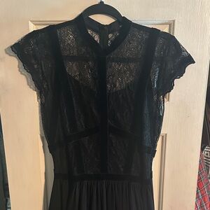 Miusol Black Lace Maxi Dress